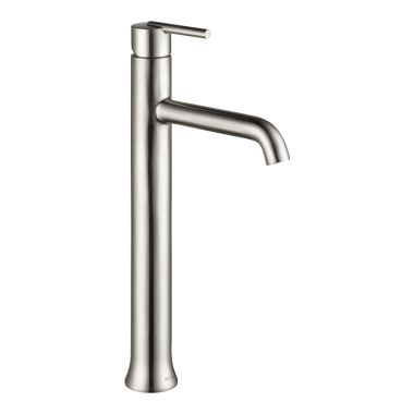 Click here to see Delta 759-SS-DST Delta Trinsic Tube Spout Stainless Vessel Lavatory Faucet, Less Drain, 1.2 GPM, Single-Handle, DIAMOND Seal, Lever Handle - 759-SS-DST