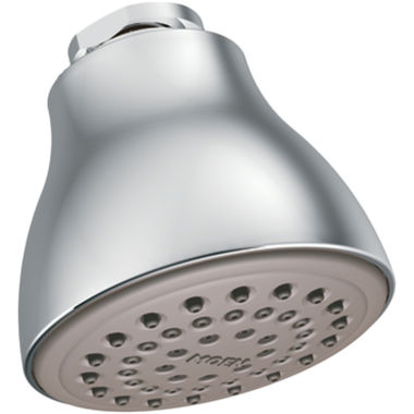 Click here to see Moen 6300 Moen Easy Clean XL 2-1/2in Single-Spray Function Wall-Mount Shower Head Only, Round, Nonmetallic Spray Face, 2.5 GPM, Chrome - 6300