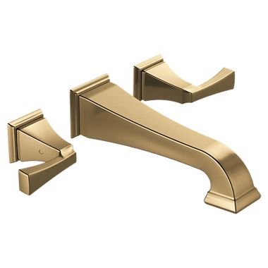 Click here to see Delta T3551LF-CZWL Delta T3551LF-CZWL Dryden Two Handle Wall Mount Bathroom Faucet Trim, Champagne Bronze