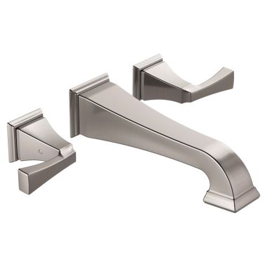 Click here to see Delta T3551LF-SSWL Delta T3551LF-SSWL Dryden Two Handle Wall Mount Bathroom Faucet Trim - Stainless Steel