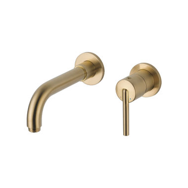 Click here to see Delta T3559LF-CZWL Delta Trinsic Tube Spout Wall-Mount Champagne Bronze Lavatory Faucet Trim for 4