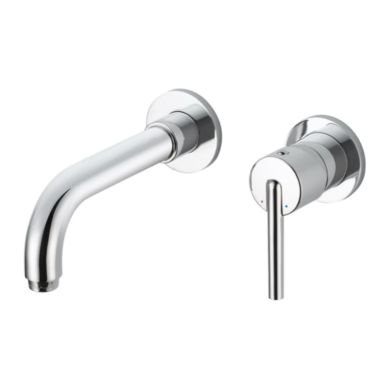 Click here to see Delta T3559LF-WL Delta Trinsic Tube Spout Wall-Mount Chrome Lavatory Faucet Trim for 4