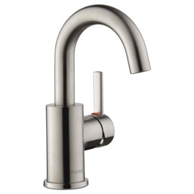 Click here to see Peerless P191102LF-BN Peerless Precept Single-Hole Bathroom Faucet with 50/50 Pop-Up Drain, Single-Handle, 1.0 GPM, Lever Handle, ADA, WaterSense, Brushed Nickel - P191102LF-BN