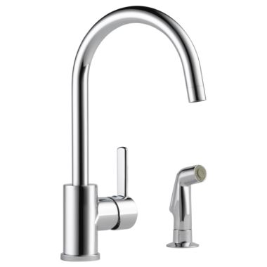 Click here to see Peerless P199152LF Peerless Precept Chrome Single-Handle Deck Mount Kitchen Faucet with Side Sprayer, 1.8 GPM, Low Lead Certified, ADA  -  P199152LF