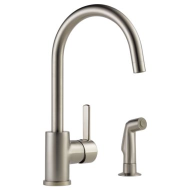 Click here to see Peerless P199152LF-SS Peerless Precept Stainless Single-Handle Deck Mount Kitchen Faucet with Side Sprayer, 1.8 GPM, Low Lead Certified, ADA - P199152LF-SS