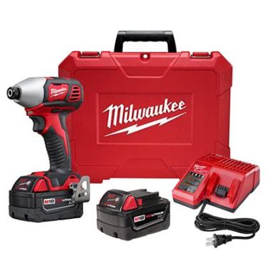 Click here to see Milwaukee 2657-22 Milwaukee 2657-22 M18 2 Speed 1/4 Hex Impact Driver Kit