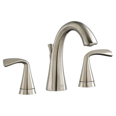 Click here to see American Standard 7186.801.295 American Standard Fluent Two Metal Lever Handles Widespread Satin Nickel Lavatory Faucet, 1.5 GPM, WaterSense, Lead Free - 7186801.295
