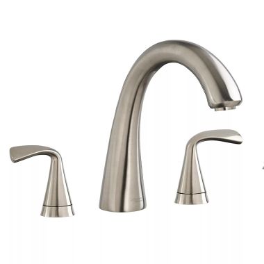 Click here to see American Standard 7186.900.295 American Standard Fluent Two-Handle Satin Nickel Deck-Mount Tub Filler, Metal Lever Handles, Brass, ADA Compliant - 7186900.295