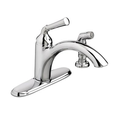 Click here to see American Standard 4285.001.F15.002 American Standard Portsmouth Single Handle Kitchen Faucet w/ Side Spray, Chrome - 4285001F15.002