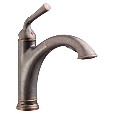 Click here to see American Standard 4285.100.F15.224 American Standard Portsmouth Single-Handle Pull-Out Kitchen Faucet, 1.5 GPM, Oil Rubbed Bronze - 4285100F15.224