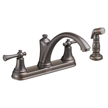 Click here to see American Standard 4285.501.F15.224 American Standard Portsmouth Two-Handle Kitchen Faucet w/ Side Spray, 1.5 GPM, Oil Rubbed Bronze - 4285501F15.224