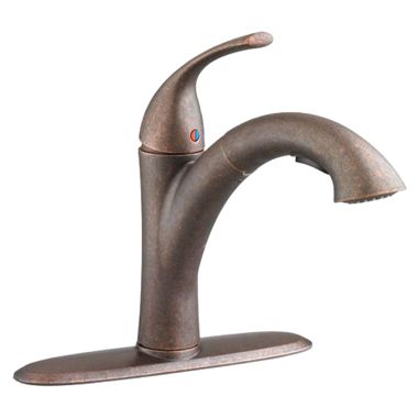 Click here to see American Standard 4433.100.F15.224 American Standard Quince Single-Handle Pull-Out Kitchen Faucet, 1.5 GPM, Oil Rubbed Bronze - 4433100F15.224
