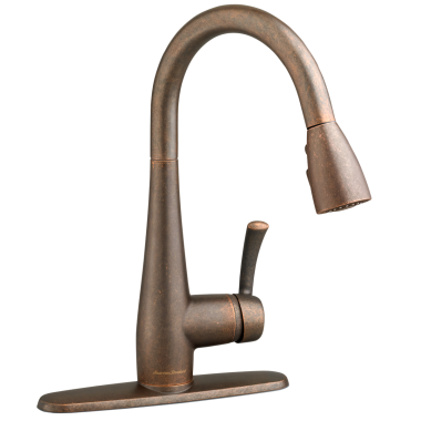 Click here to see American Standard 4433.300.F15.224 American Standard Quince Single-Handle Pull-Down High-Arc Kitchen Faucet, 1.5 GPM, Oil Rubbed Bronze - 4433300F15.224 