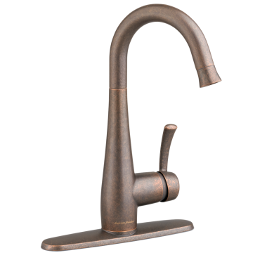 Click here to see American Standard 4433.410.F15.224 American Standard Quince Single Handle Pull-Down Bar/Prep Faucet, 1.5 gpm, Dual-Spray, Oil Rubbed Bronze - 4433410F15.224