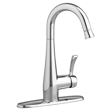 Click here to see American Standard 4433.410.F15.002 American Standard Quince Single Handle Pull-Down Bar/Prep Faucet, 1.5 gpm, Dual-Spray, Chrome - 4433410F15.002