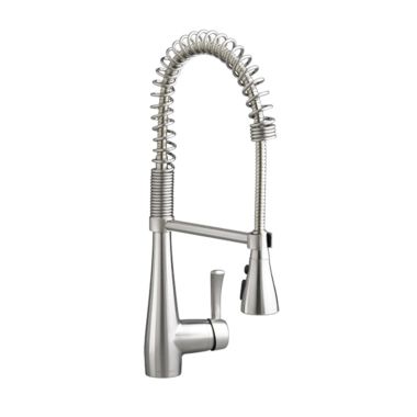 Click here to see American Standard 4433.350.F15.075 American Standard Quince Single Handle Semi-Pro Pull-Down Kitchen Faucet, 1.5 gpm, Stainless Steel - 4433350F15.075