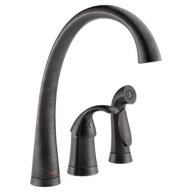 Click here to see Delta 4380-RB-DST Delta 4380-RB-DST Pilar Single Handle Kitchen Faucet with Spray, Venetian Bronze