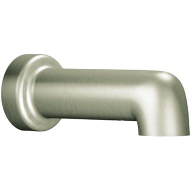 Click here to see Moen 3892BN Moen Level 6-1/2-inch Wall Mount Brushed Nickel Non-Diverter Tub Spout, 1/2-inch Connection Size, Slip Fit - 3892BN