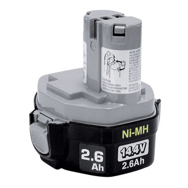 Click here to see Makita 193158-3 Makita 14.4 Volt Nickel-Metal Hydride (Ni-MH) Battery 1434, Pod Style - 193158-3 