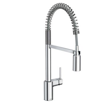 Click here to see Moen 5923 Moen Align Single Handle Pre-Rinse Spring Pull-Down Kitchen Faucet, Chrome - 5923