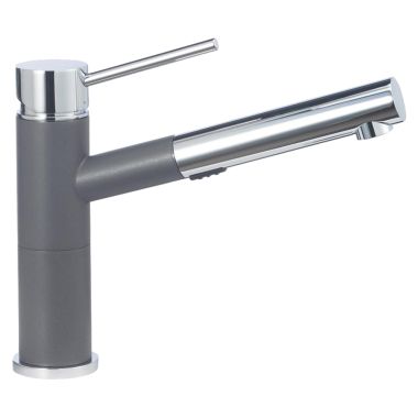 Click here to see Blanco 441619 Blanco 441619 Chrome/Cinder Alta Compact Pull-Out Faucet, 1.8 GPM