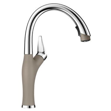 Click here to see Blanco 442035 Blanco Artona Single Handle Pull-Down Kitchen Faucet, 1.5 GPM, Stainless/Truffle - 442035