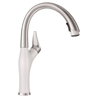 Click here to see Blanco 442036 Blanco Artona Single Handle Pull-Down Kitchen Faucet, 1.5 GPM, Stainless/White - 442036