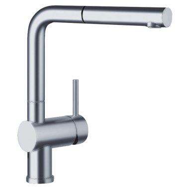 Click here to see Blanco 441197 Blanco 441197 Satin Nickel Linus Pull-Out Stream Faucet, 2.2 GPM