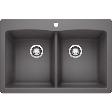 Click here to see Blanco 441466 Blanco 441466 Diamond Dual Mount Double-Bowl Kitchen Sink - Cinder
