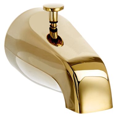 Click here to see Jones Stephens D03002 Jones Stephens Wall Mounted Polished Brass Tub Spout with Pull-Up Diverter - D03-002