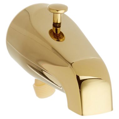 Click here to see Jones Stephens D03011 Jones Stephens Wall Mounted Polished Brass Tub Spout with Pull-Up Diverter, Base Shower Connection - D03-011