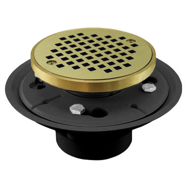 Click here to see Jones Stephens D50133 Jones Stephens 2 Inch x 3 Inch Polished Brass Shower Drain With Strainer - D50133