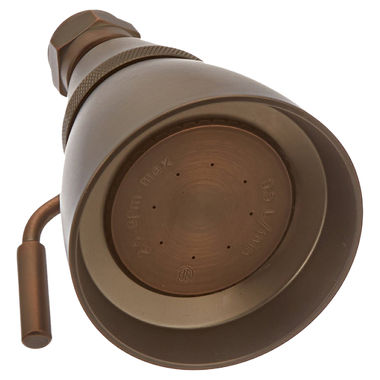 Click here to see Jones Stephens S0101WB Jones Stephens 3in Adjustable Wall Mount Shower Head, Round, Solid Brass, 2.5 GPM, Old World Bronze - S0101WB