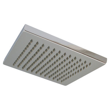 Click here to see Jones Stephens S01094 Jones Stephens 8in Square Contemporary Shower Head with Grey Rubber Tips, 2.5 GPM, Chrome Plated - S01094