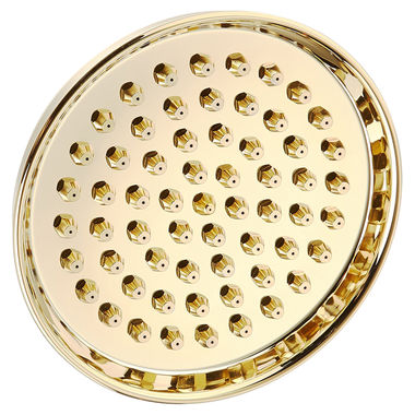 Click here to see Jones Stephens S01184 Jones Stephens 6in Round Shower Head with Tips, 1/2in Swivel Connection, Polished Brass - S01184