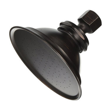 Click here to see Jones Stephens S0187WB Jones Stephens 5-inch Wall Mount Round Shower Head, 1/2-inch Swivel Connection, 2.5 GPM, 80 PSI, Old World Bronze - S0187WB