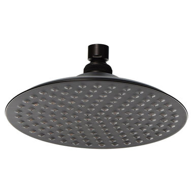 Click here to see Jones Stephens S0189WB Jones Stephens 8in Round Rain Style Shower Head with Dimples, 1/2in Swivel Connection, 2.5 GPM, Old World Bronze - S0189WB