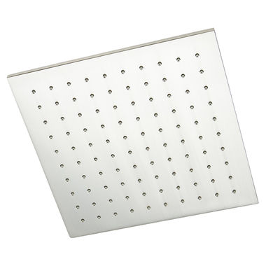 Click here to see Jones Stephens S0195BN Jones Stephens Contemporary 10in Square Shower Head with Rubber Tips, 2.5 GPM, Brushed Nickel - S0195BN