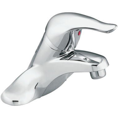 Click here to see Moen L64600 Moen Chateau Single-Handle Low Arc Chrome Centerset Bathroom Faucet, 1.2 GPM, ADA Lever Handle, Three-Hole, Less Drain, Bulk Pack - L64600