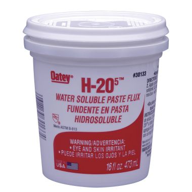 Click here to see Oatey 30133 Oatey H-205 Water Soluble Paste Flux, Liquid, 16 oz
