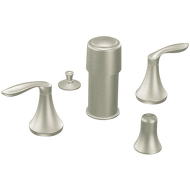 Click here to see Moen T5220BN Moen Eva Two-Handle Bidet Faucet with Diverter and Metal Pop-Up, Lever Handles, 4-Hole, Brushed Nickel - T5220BN 