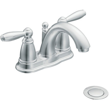 Click here to see Moen 66610 Moen Brantford Two-Handle Centerset Bathroom Faucet with 50/50 Pop-Up Drain, 1.2 GPM, ADA Lever Handle, WaterSense, Bulk Pack, Chrome - 66610