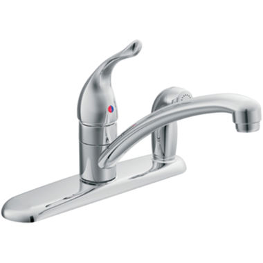 Click here to see Moen 67434 Moen Chateau Single Handle Kitchen Faucet w/ Side Spray in Deck Plate, Chrome - 67434