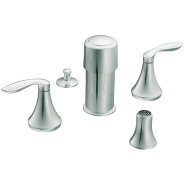 Click here to see Moen T5220 Moen Eva Two-Handle Bidet Faucet with Diverter and Metal Pop-Up, Lever Handles, 4-Hole, Chrome - T5220 