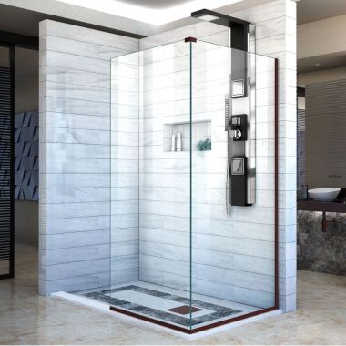 Click here to see DreamLine SHDR-3230303-06 DreamLine Linea Two Adjacent Frameless Shower Screens 30