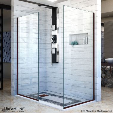 Click here to see DreamLine SHDR-3230302-06 DreamLine Linea Two Individual Frameless Shower Screens 30
