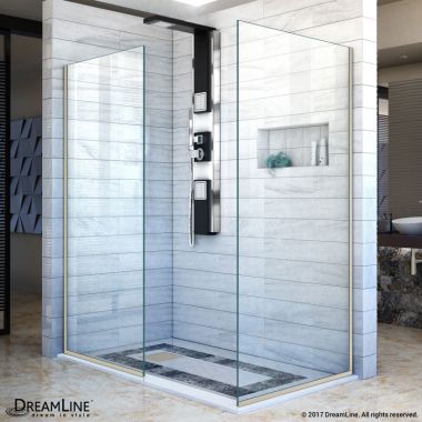 Click here to see DreamLine SHDR-3230303-04 DreamLine Linea Two Adjacent Frameless Shower Screens 30