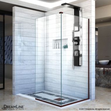 Click here to see DreamLine SHDR-3234343-06 DreamLine Linea Two Adjacent Frameless Shower Screens 34