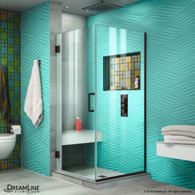 Click here to see DreamLine SHEN-24300300F-06 DreamLine Unidoor Plus SHEN-24300300F-06 Frameless Hinged Shower Enclosure,  30 3/8 in. W x 30 in. D x 72 in. H, Oil Rubbed Bronze