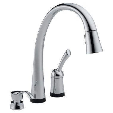 Click here to see Delta 980T-SD-DST Delta 980T-SD-DST Pilar 1-Handle Kitchen Faucet, Touch2O Technology (Chrome)